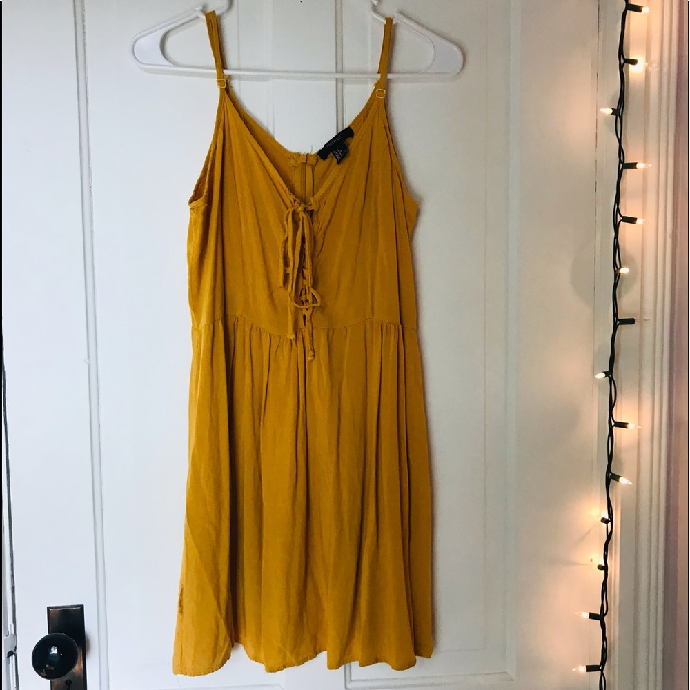 Mustard yellow skater dress